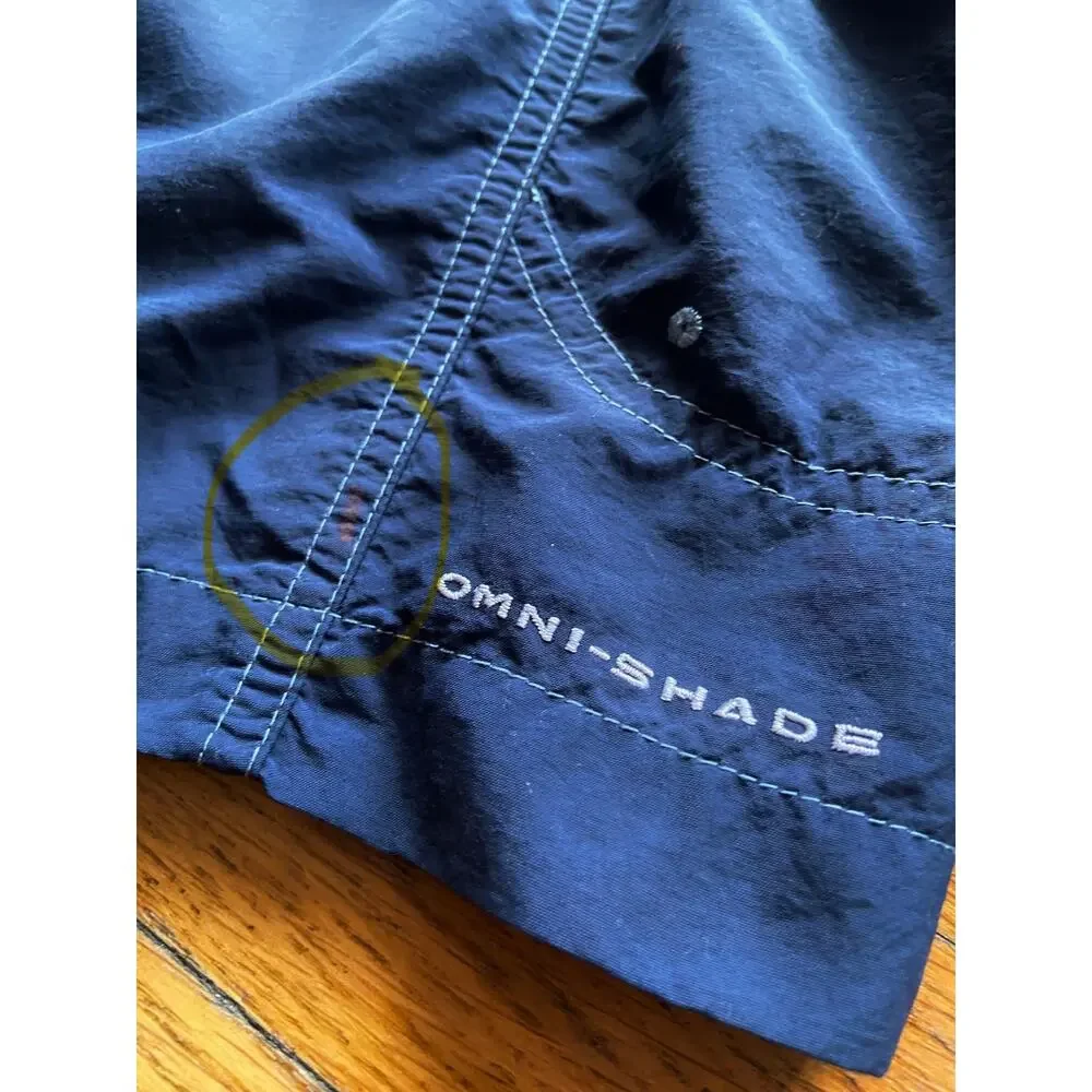 COLUMBIA Omni-Shade Blue Cargo Swim Trunks Mens sz L
